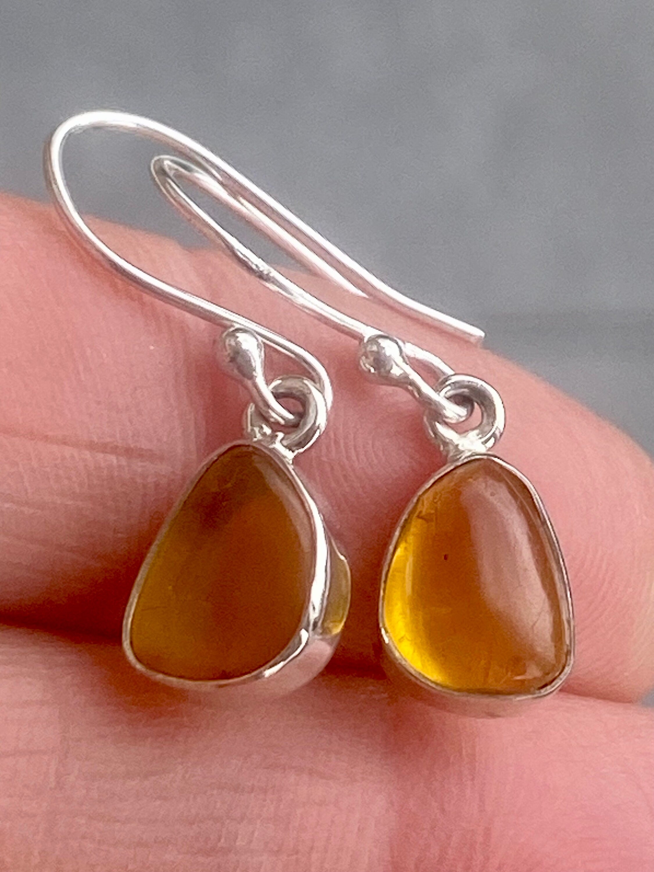 Baltic Amber Sterling Silver Drop Earrings