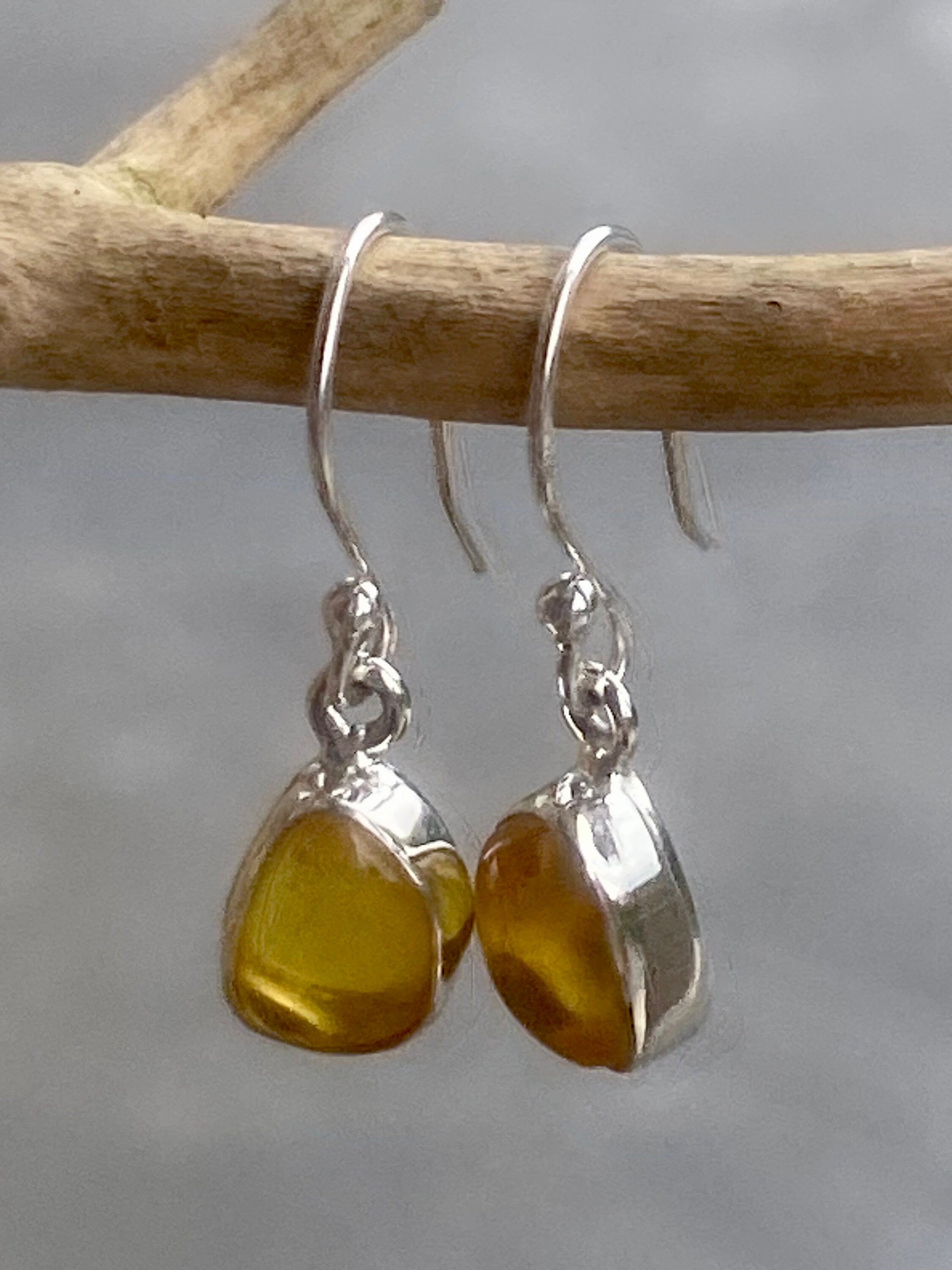 Baltic Amber Sterling Silver Drop Earrings