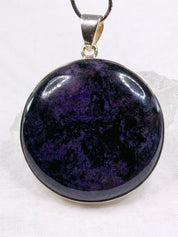 High Quality Sugilite and Silver Pendant Including the Snake Chain