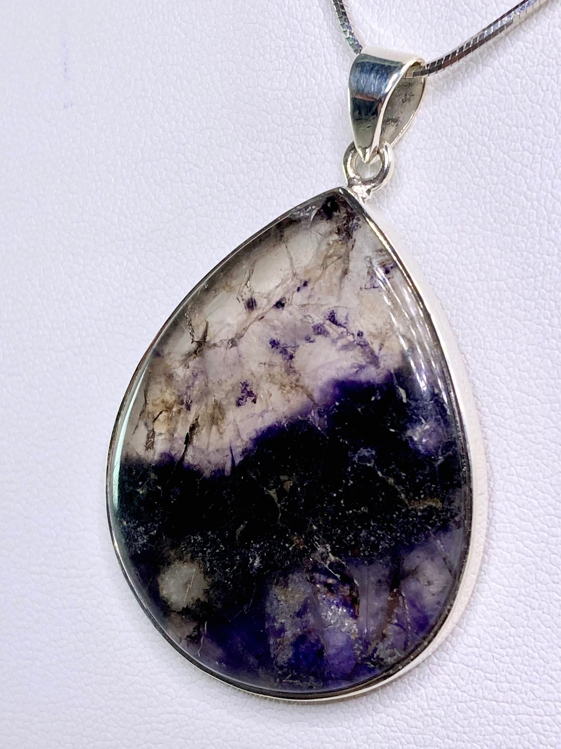 A Rare Blue John and Silver Pendant.