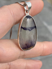 A Rare Blue John and Silver Pendant