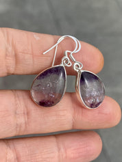 High Quality Blue John and Silver Drop Earrings