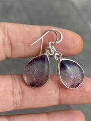 High Quality Blue John and Silver Drop Earrings