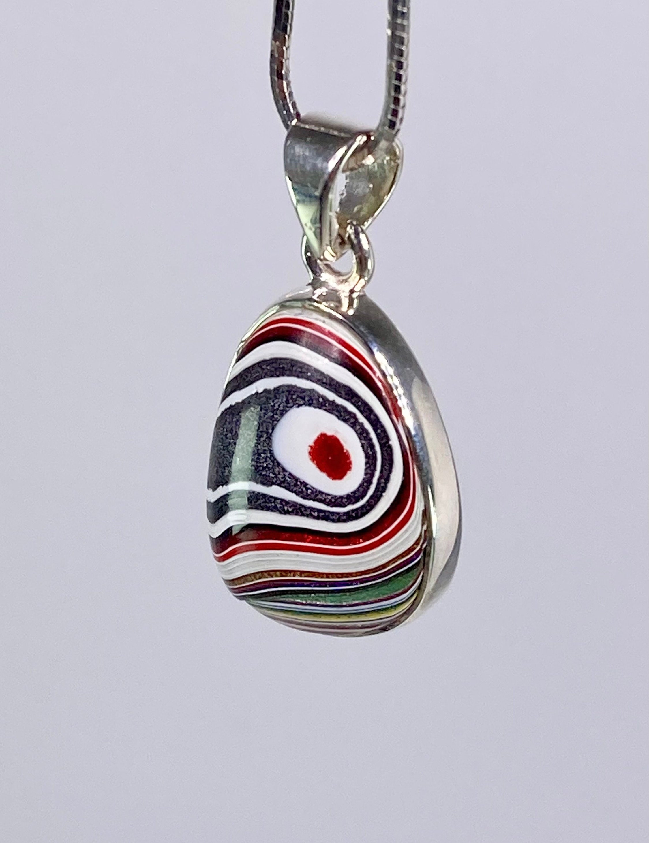 FORDITE Detroit Agate and Silver Pendant.