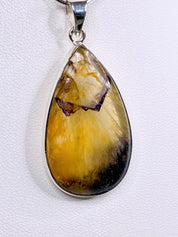 A Rare Blue John and Silver Pendant