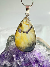 A Rare Blue John and Silver Pendant