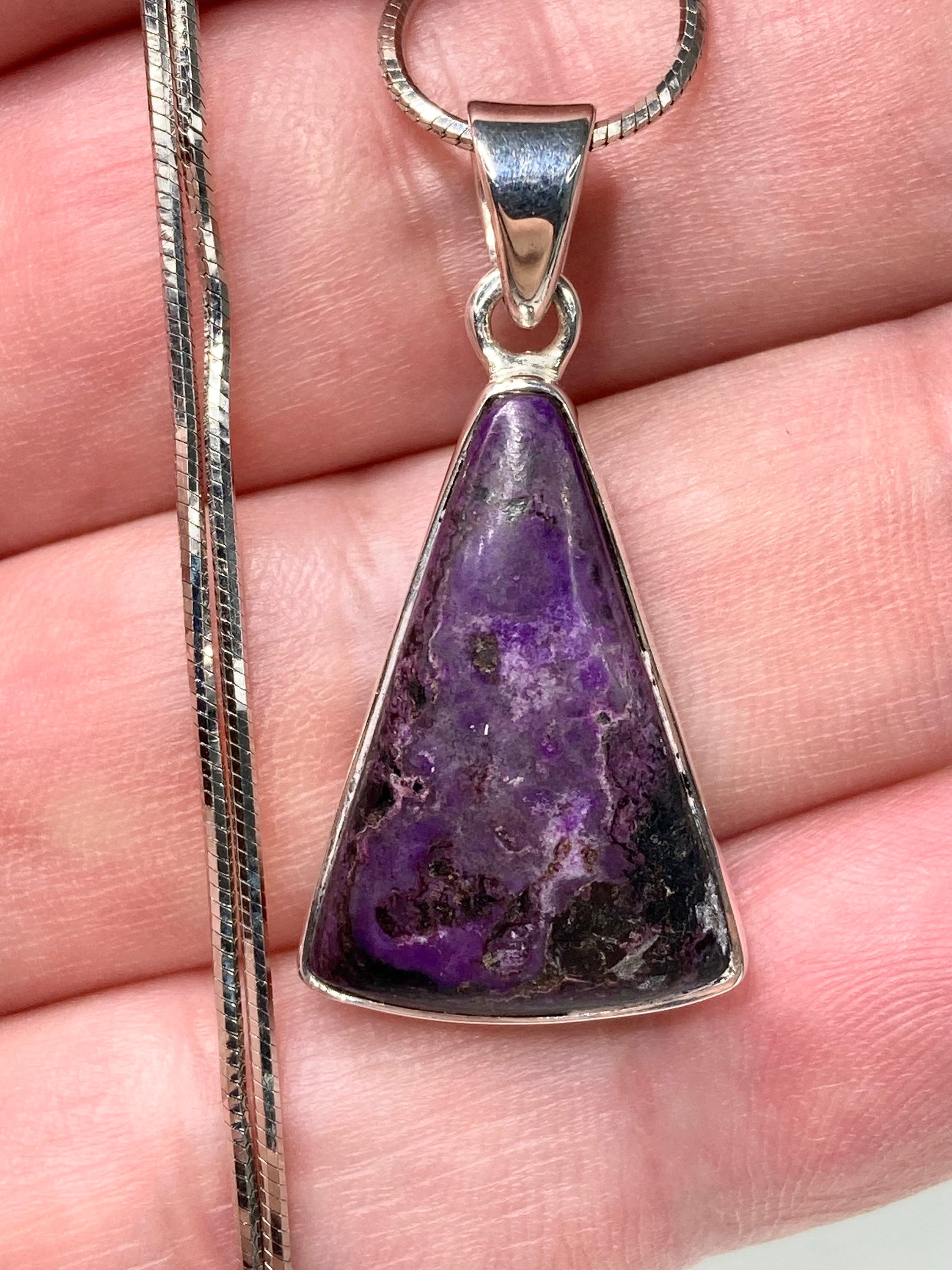 High Quality Sugilite and Silver Pendant.