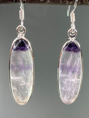 High Quality Blue John and Silver Drop Earrings