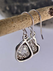 Meteorite Campo Del Cielo and Silver Dangle Earrings