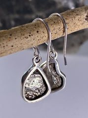 Meteorite Campo Del Cielo and Silver Dangle Earrings