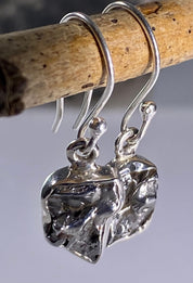 Meteorite Campo Del Cielo and Silver Dangle Earrings