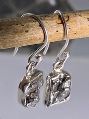 Meteorite Campo Del Cielo and Silver Dangle Earrings