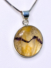 A Rare Blue John and Silver Pendant