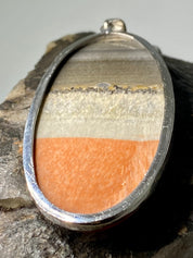 Large Oval British Celestobarite Sterling Silver Pendant