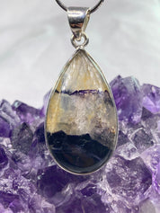 A Rare Blue John and Silver Pendant.