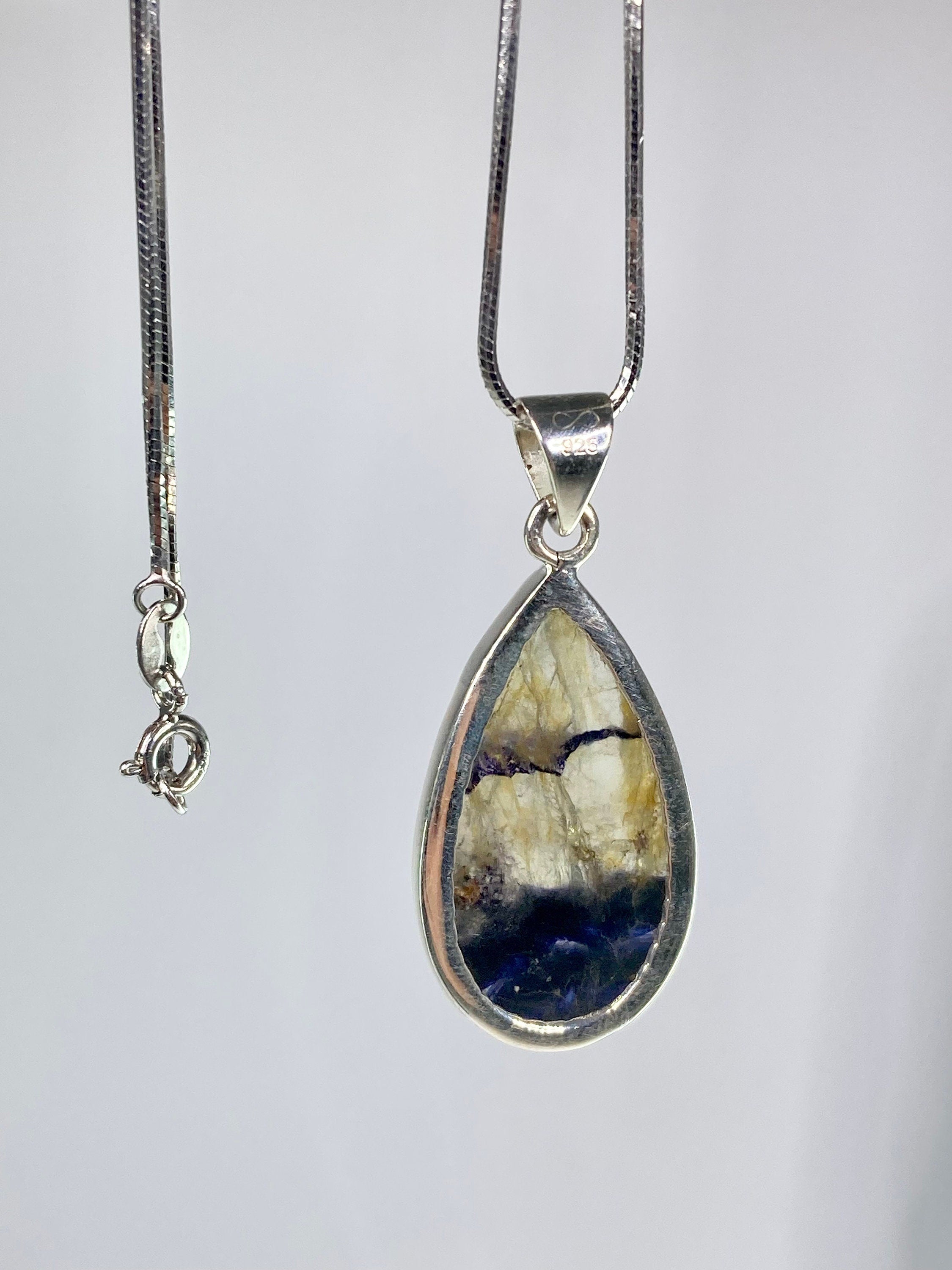 A Rare Blue John and Silver Pendant.