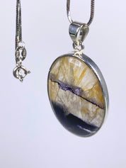 A Rare Blue John and Silver Pendant.