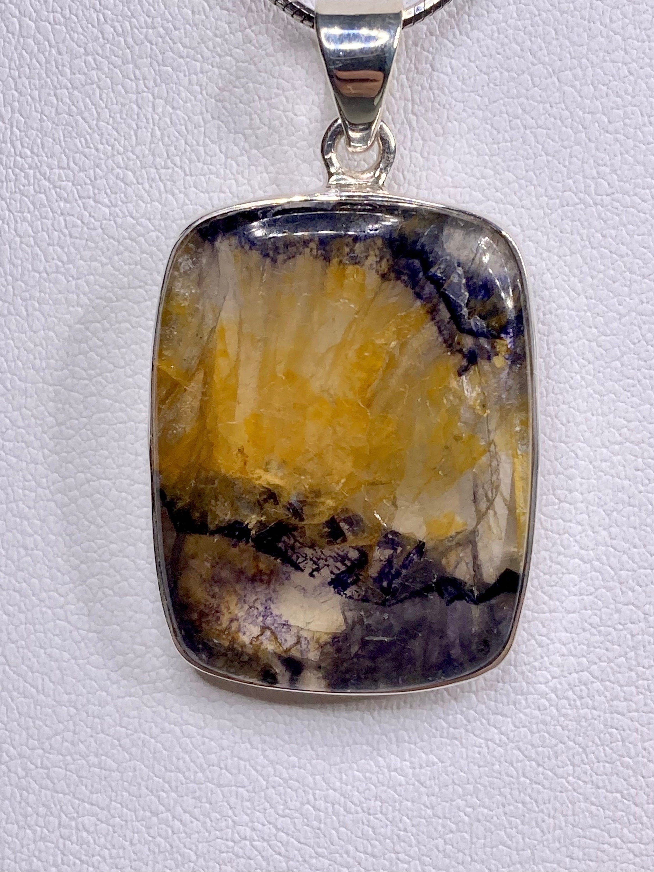 A Rare Blue John and Silver Pendant.