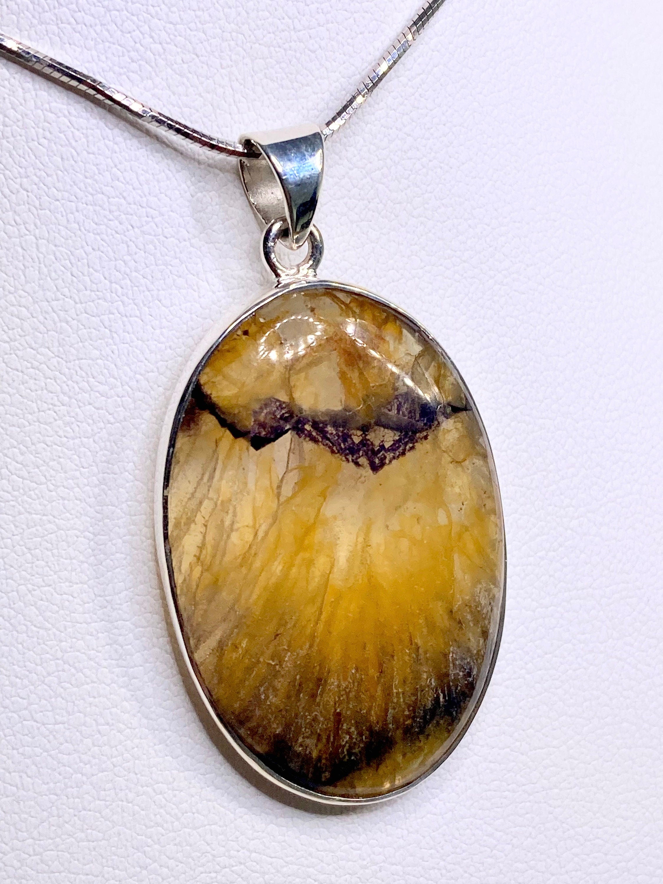 A Rare Blue John and Silver Pendant.