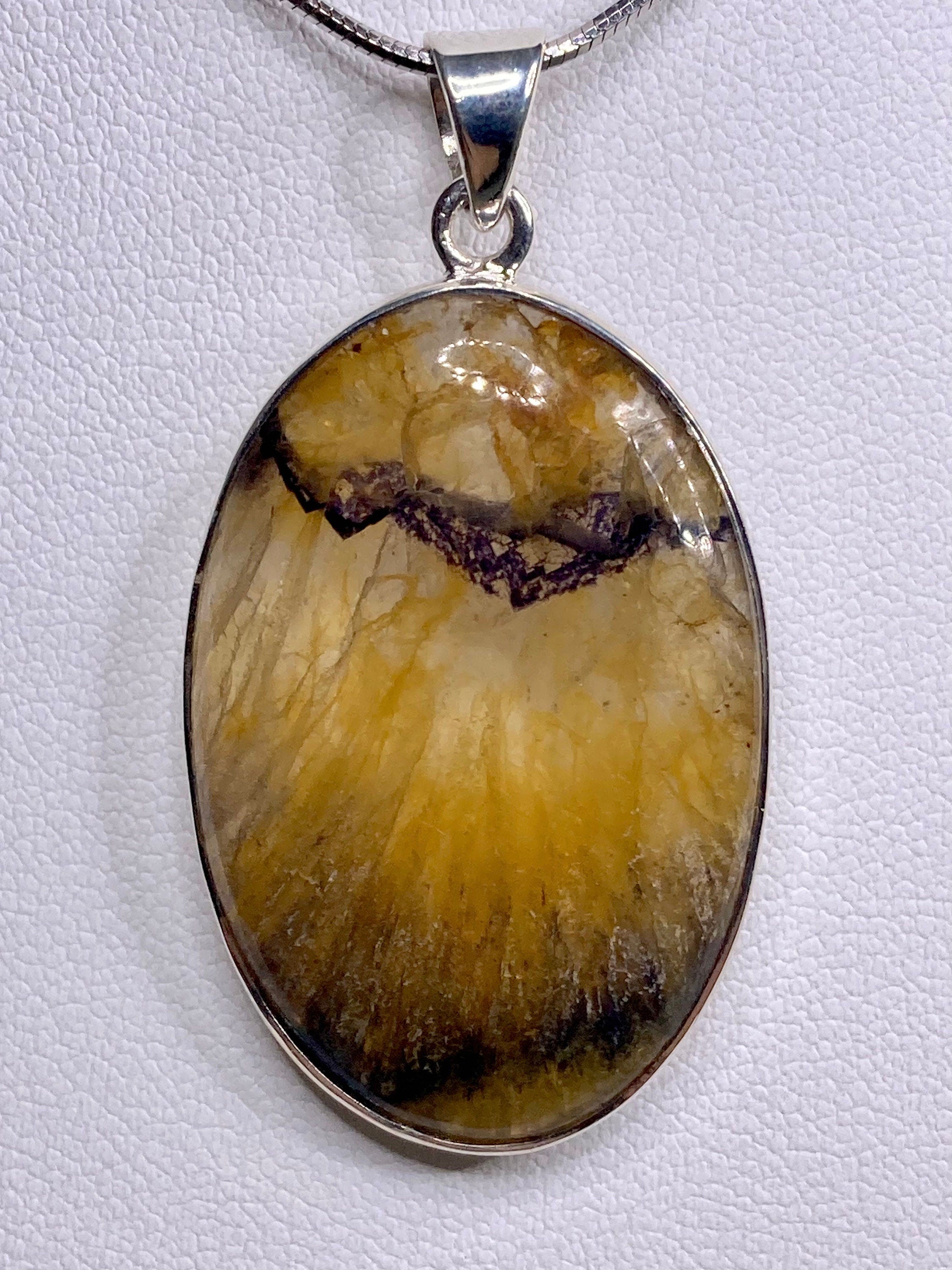 A Rare Blue John and Silver Pendant.