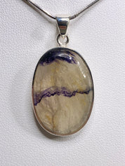 A Rare Blue John and Silver Pendant.