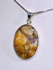 A Rare Blue John and Silver Pendant.