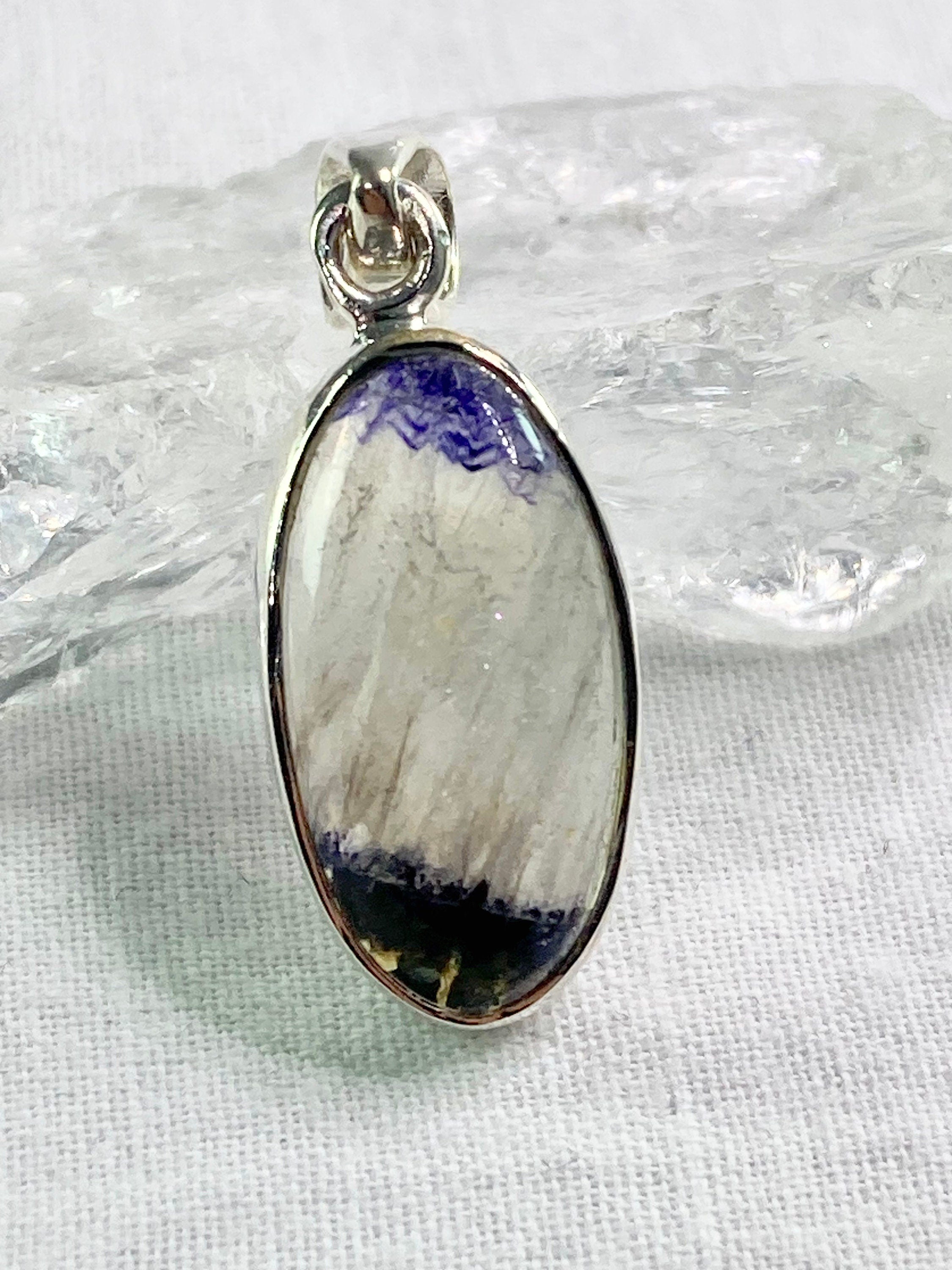 A Rare Blue John and Silver Pendant.