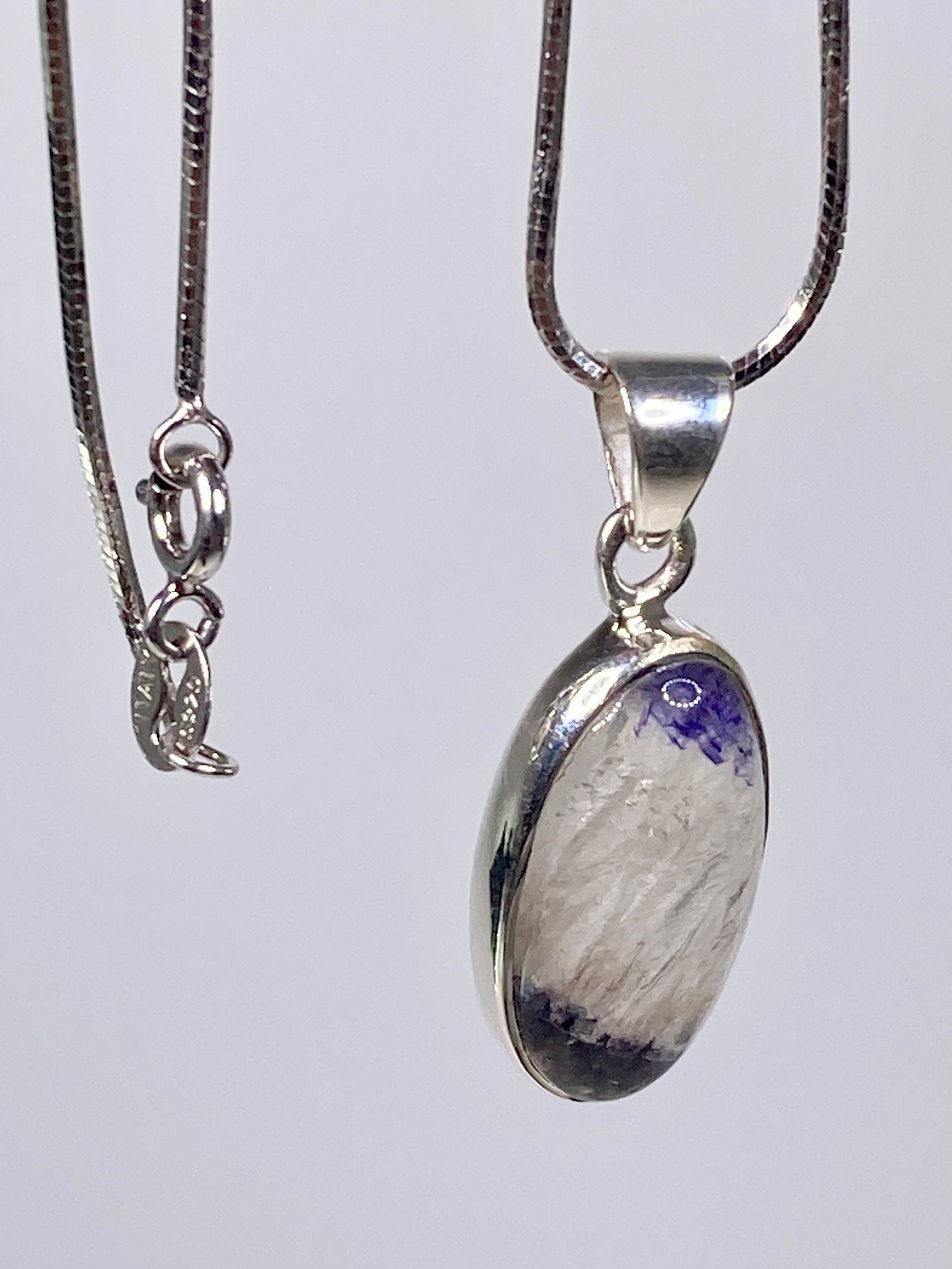 A Rare Blue John and Silver Pendant.