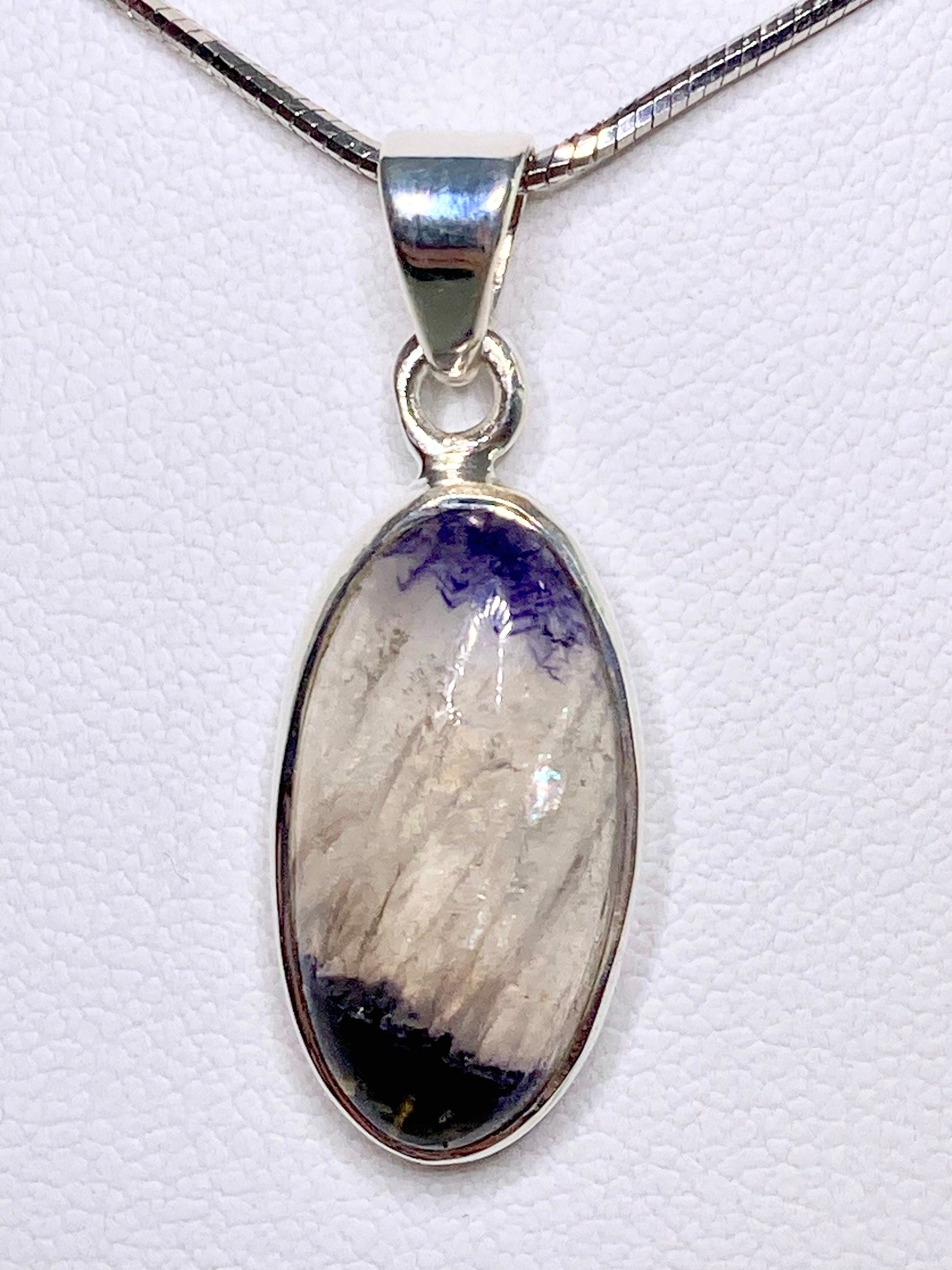 A Rare Blue John and Silver Pendant.