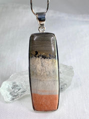 British Celestobarite and Silver Pendant