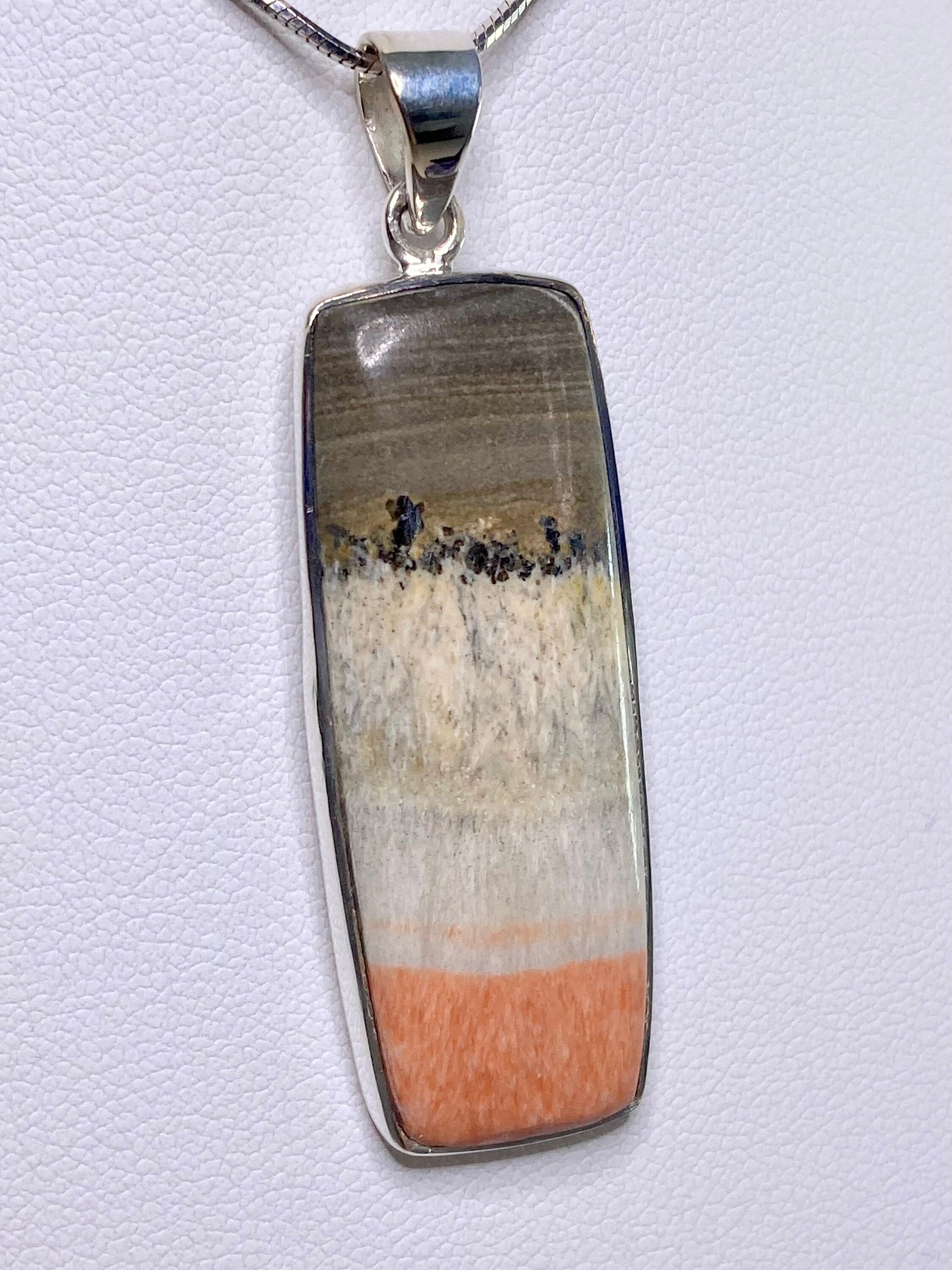 British Celestobarite and Silver Pendant