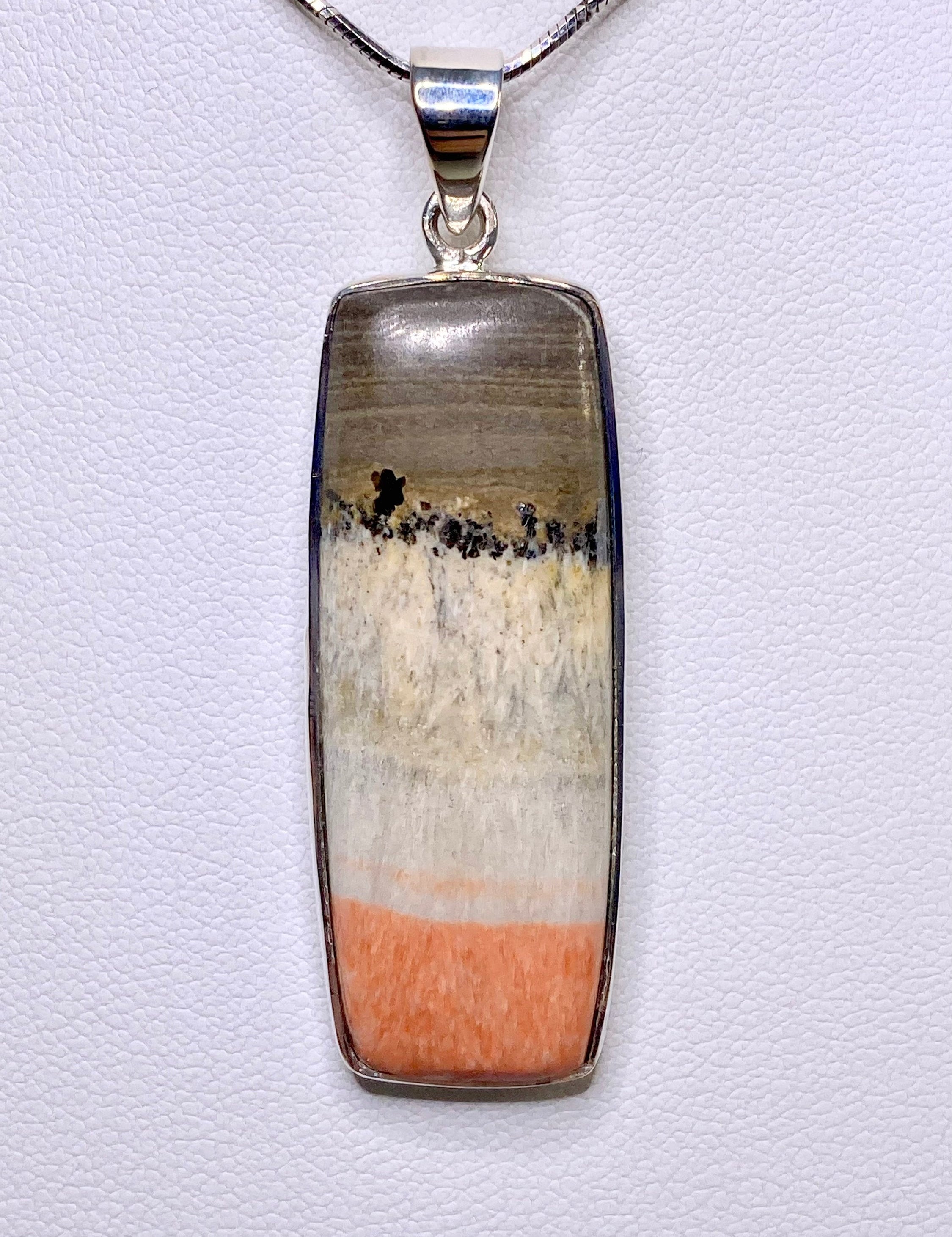 British Celestobarite and Silver Pendant