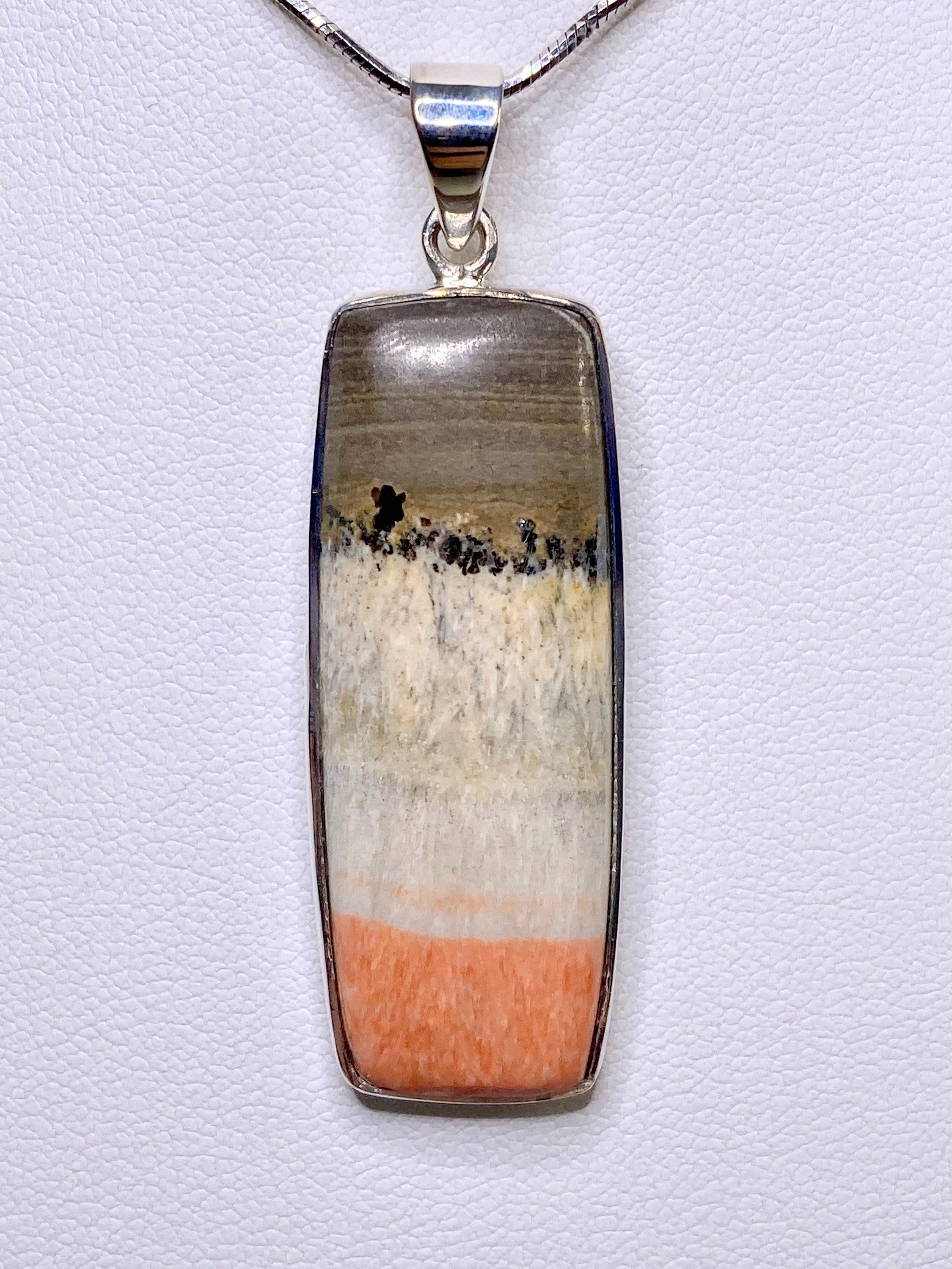 British Celestobarite and Silver Pendant