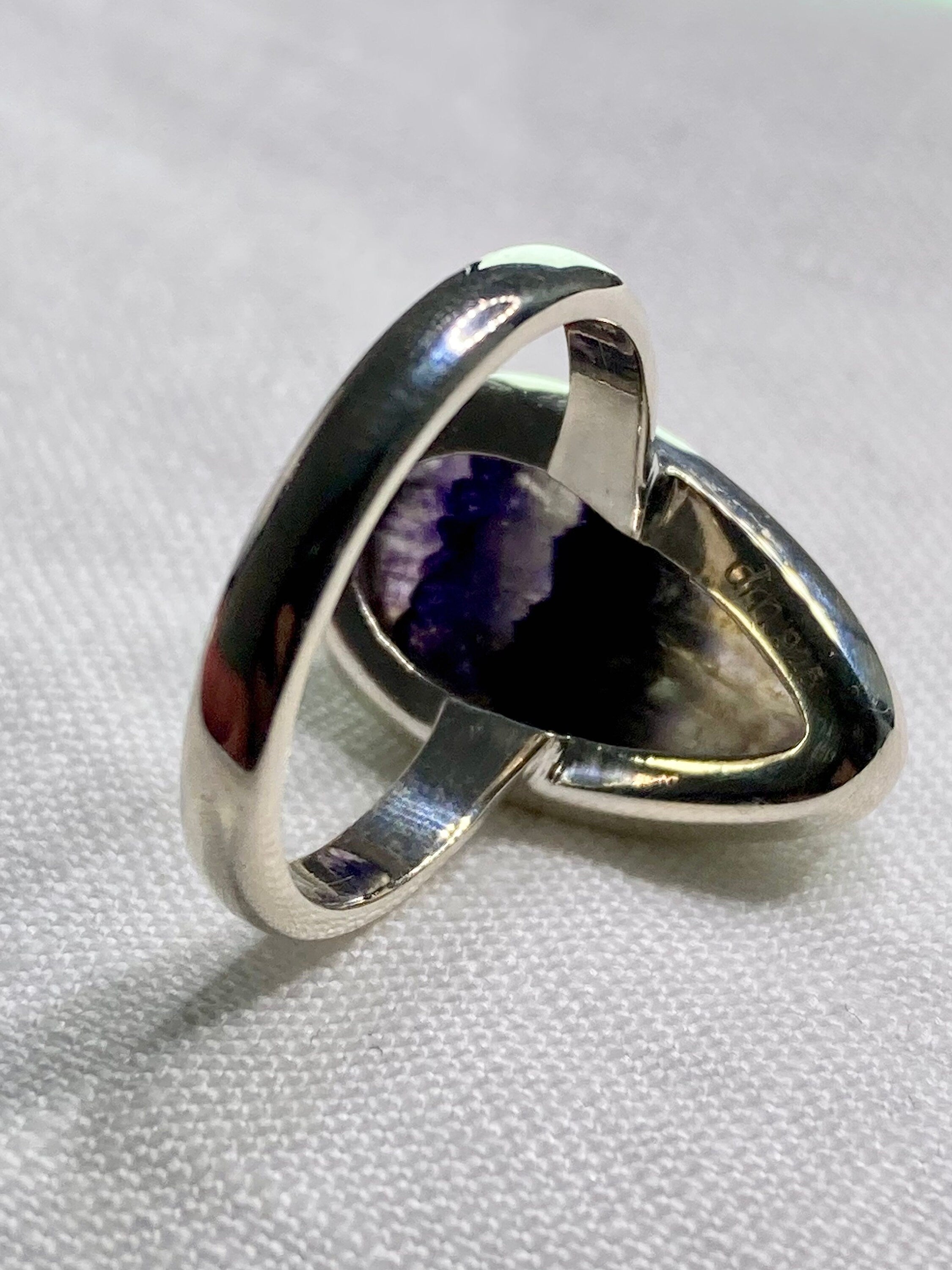 An Extremely Rare Blue John and Silver Ring