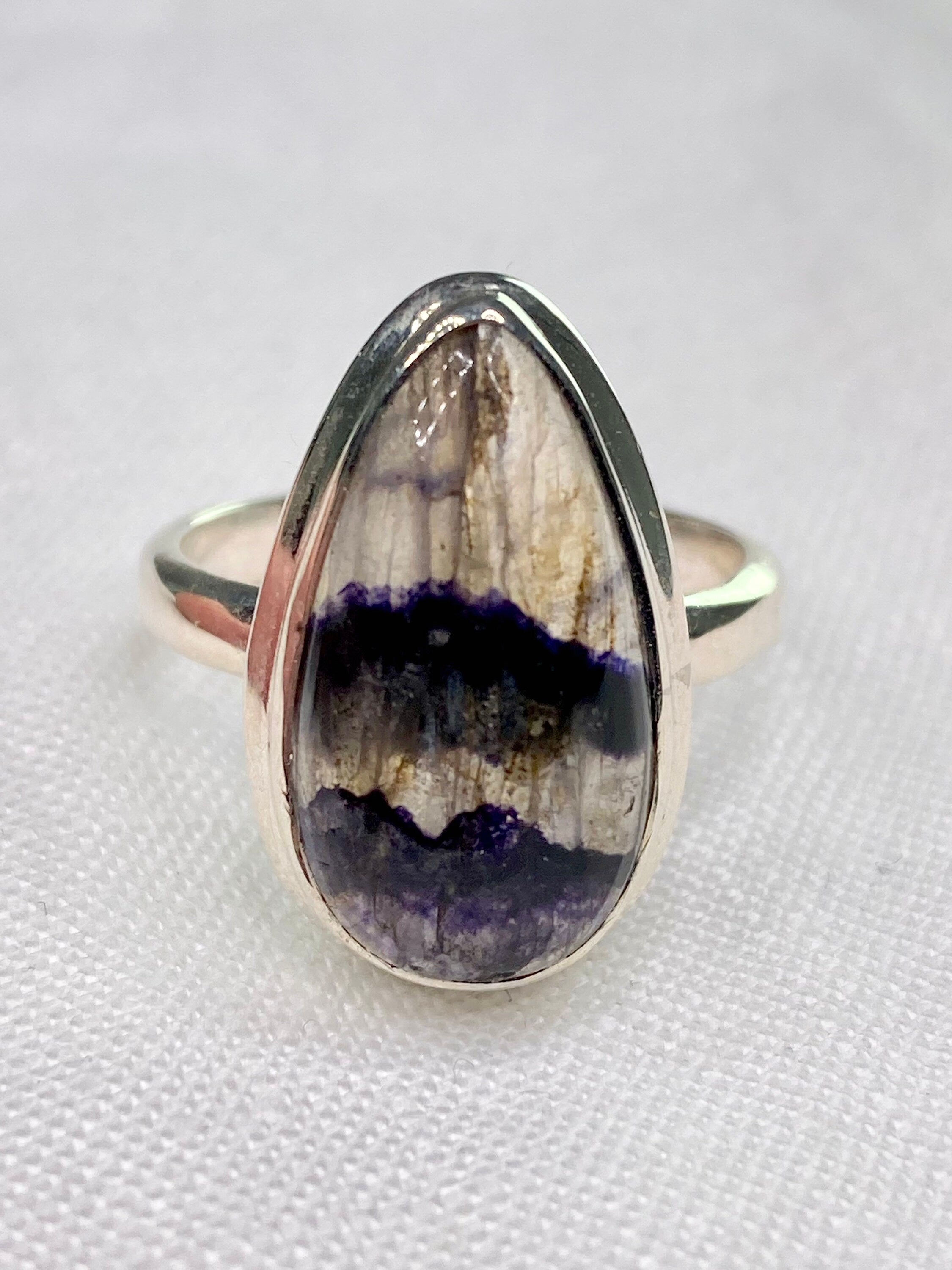 An Extremely Rare Blue John and Silver Ring