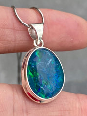 Australian Opal and Silver Pendant