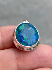 Australian Opal and Silver Pendant