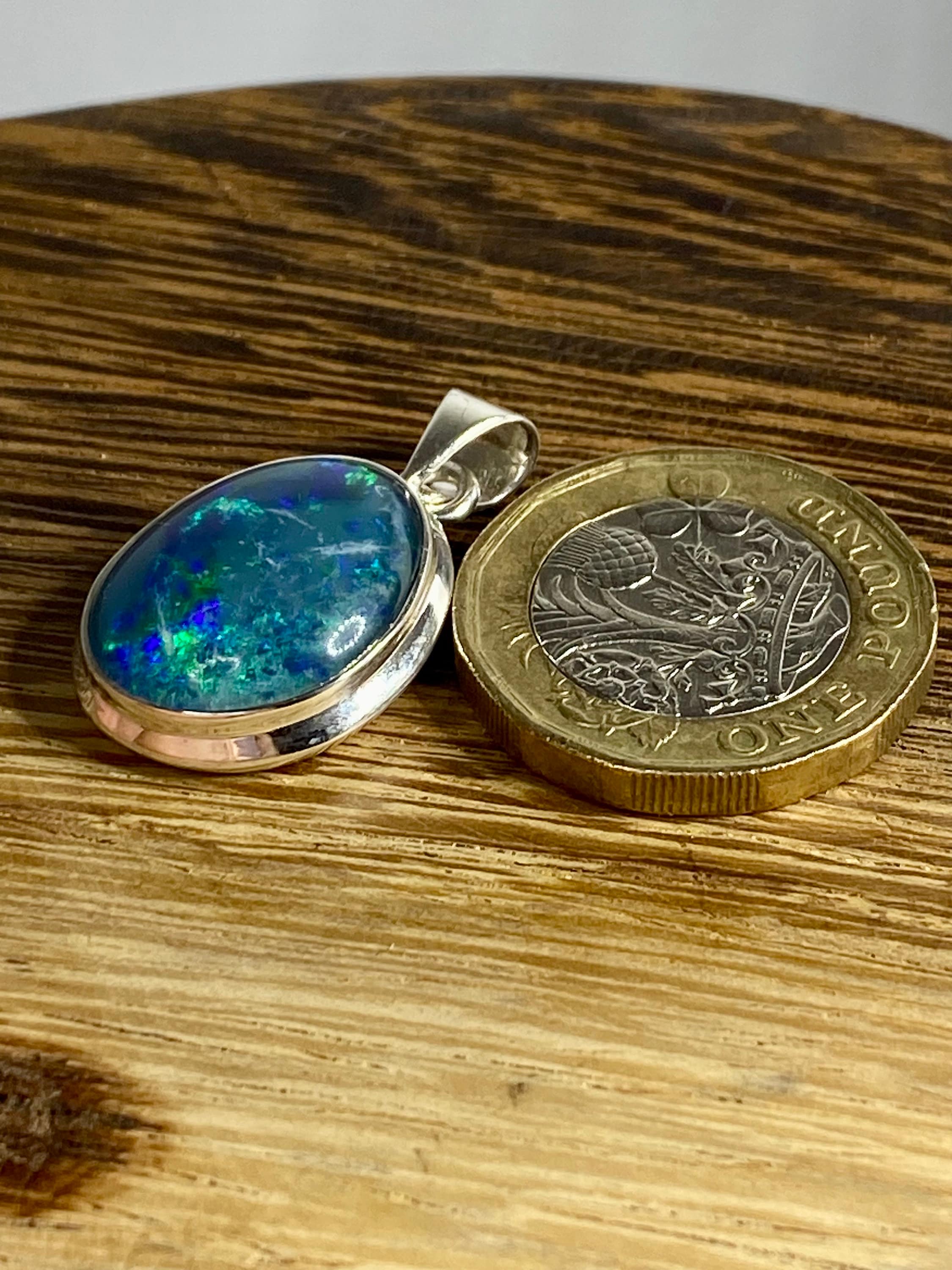 Australian Opal and Silver Pendant