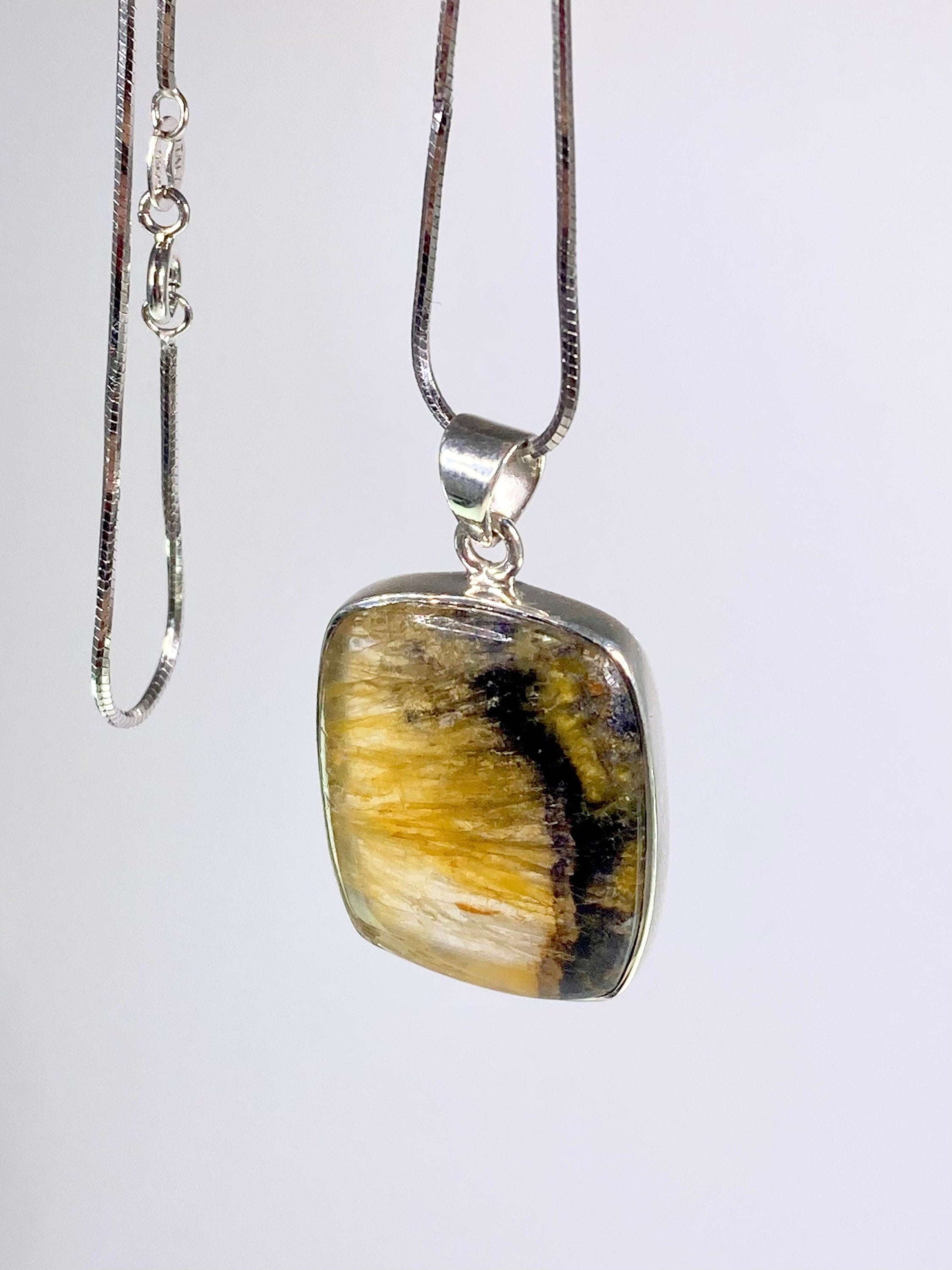 A Rare Blue John and Silver Pendant.