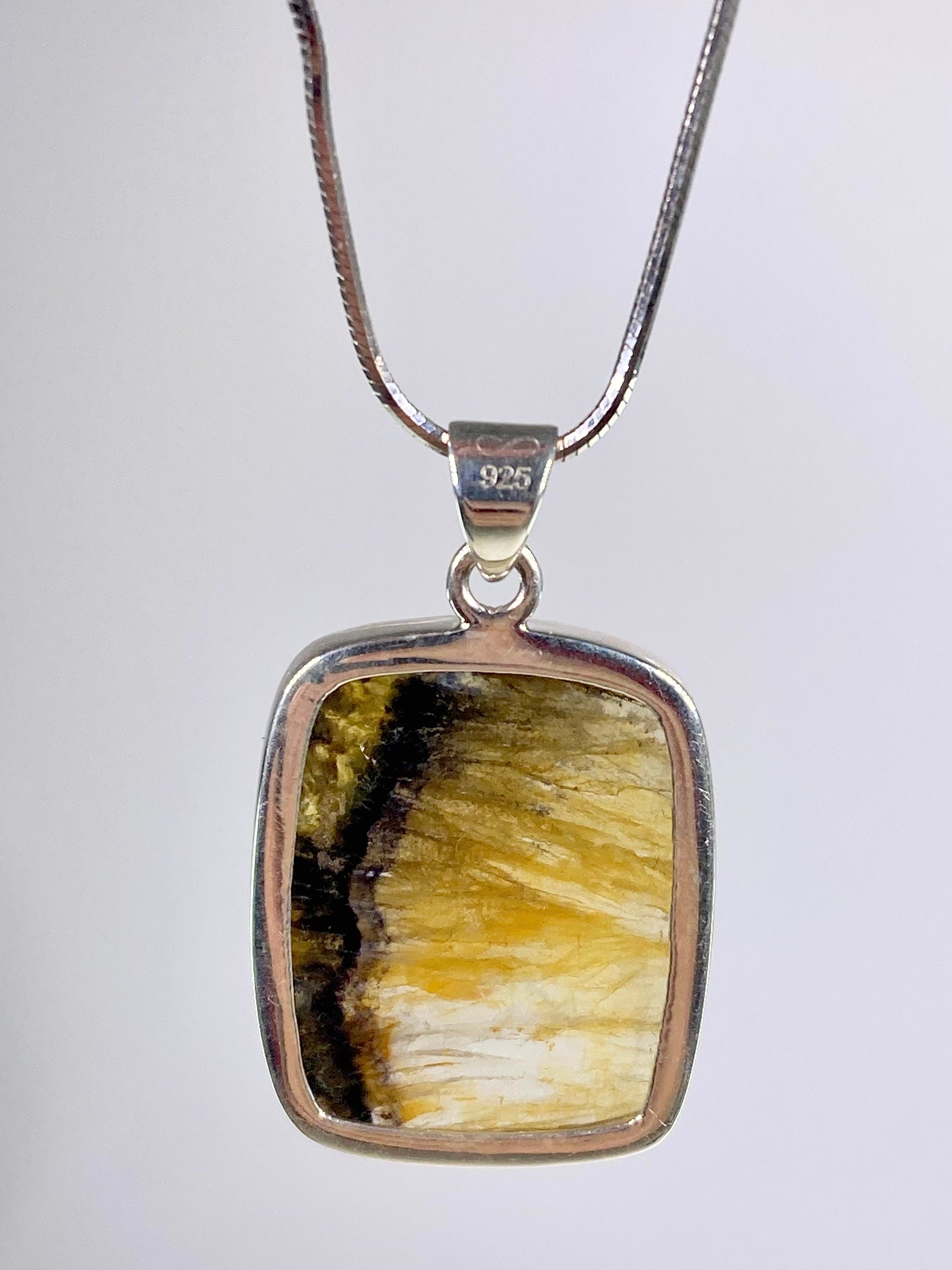 A Rare Blue John and Silver Pendant.