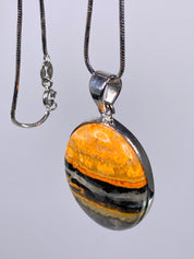 High Quality Bumble Bee Jasper and Silver Pendant.