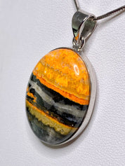 High Quality Bumble Bee Jasper and Silver Pendant.