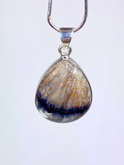 A Rare Blue John and Silver Pendant.