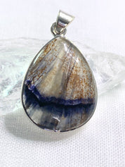 A Rare Blue John and Silver Pendant.