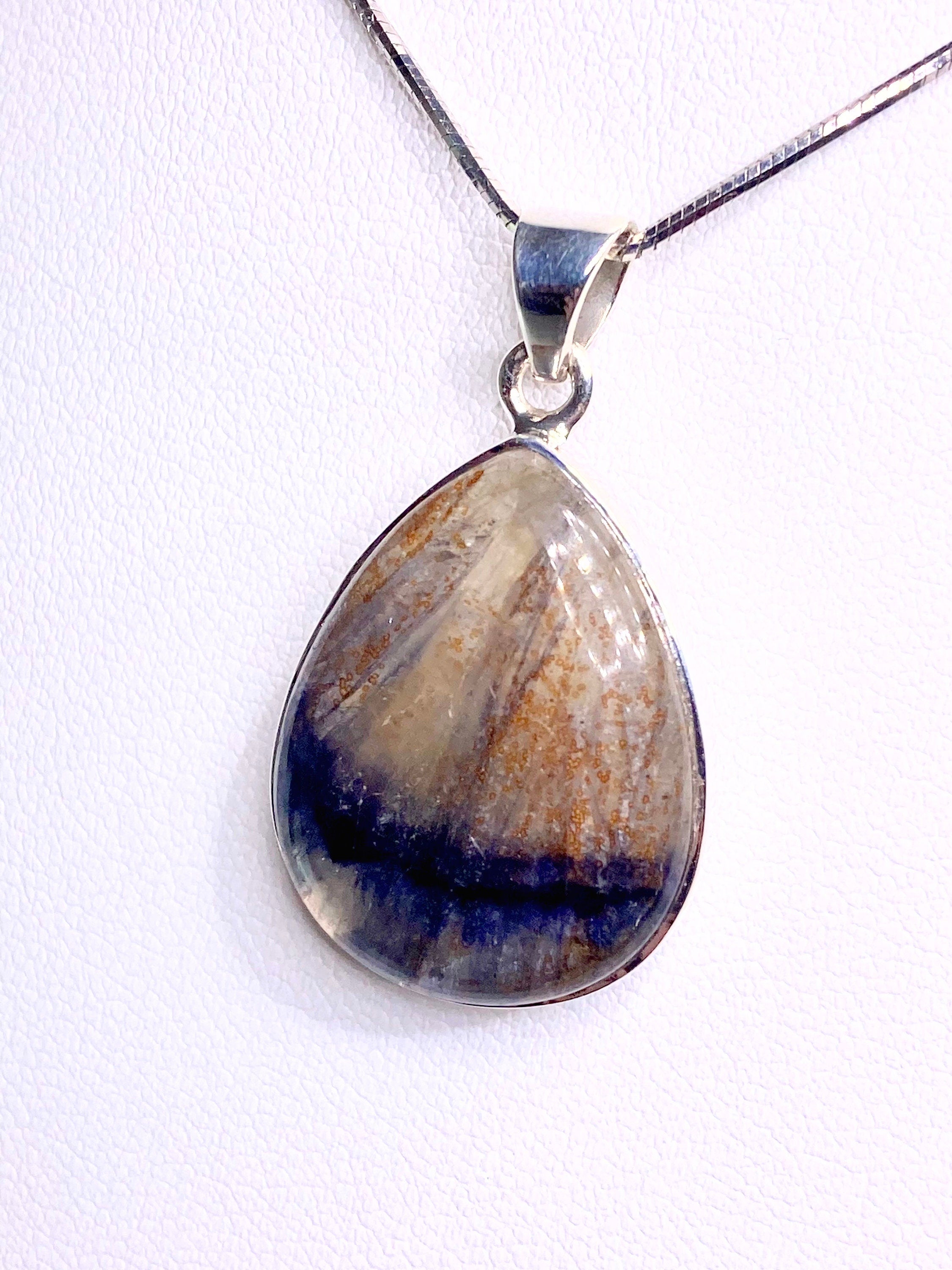 A Rare Blue John and Silver Pendant.