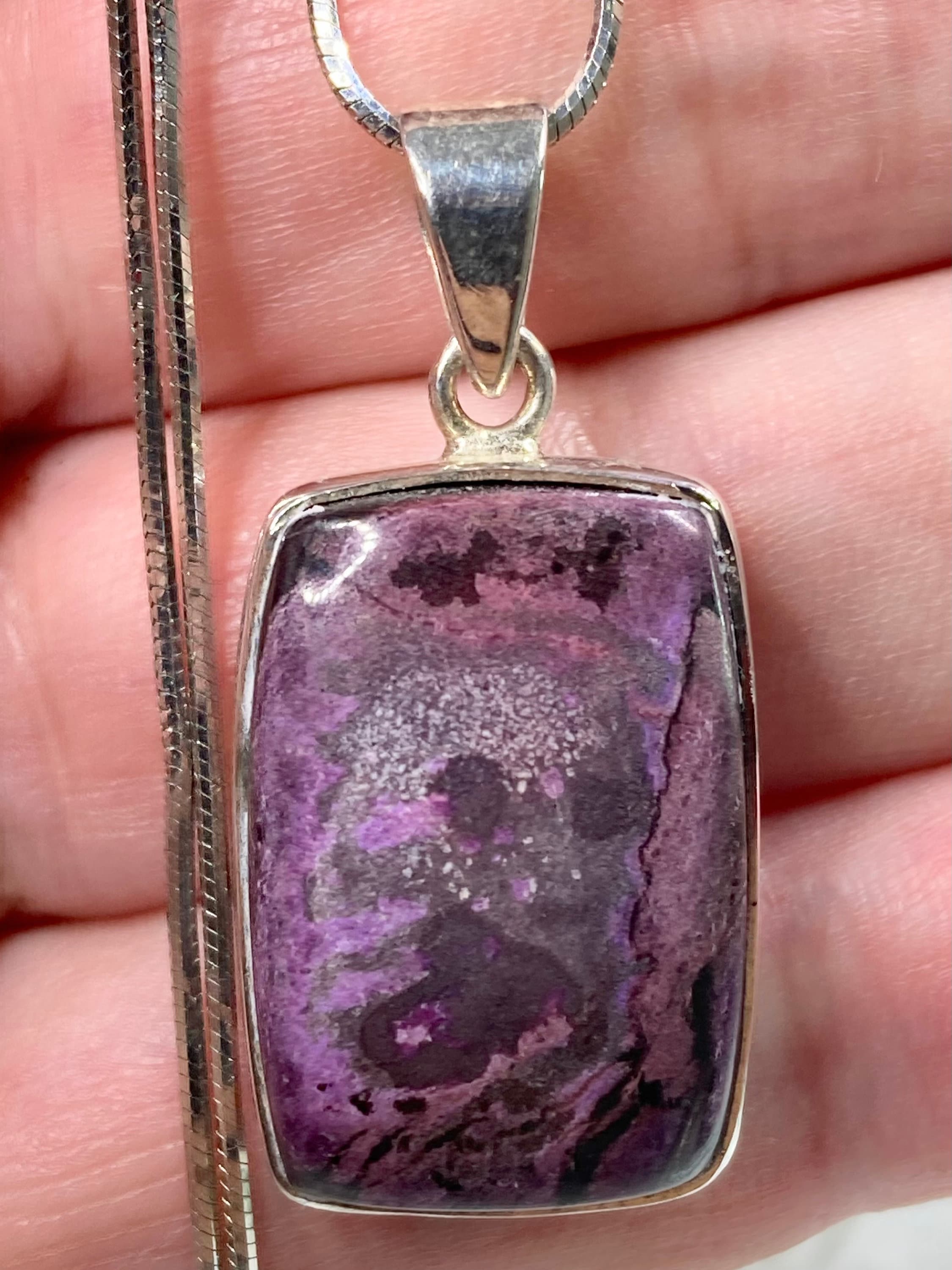 High Quality Sugilite and Silver Pendant.