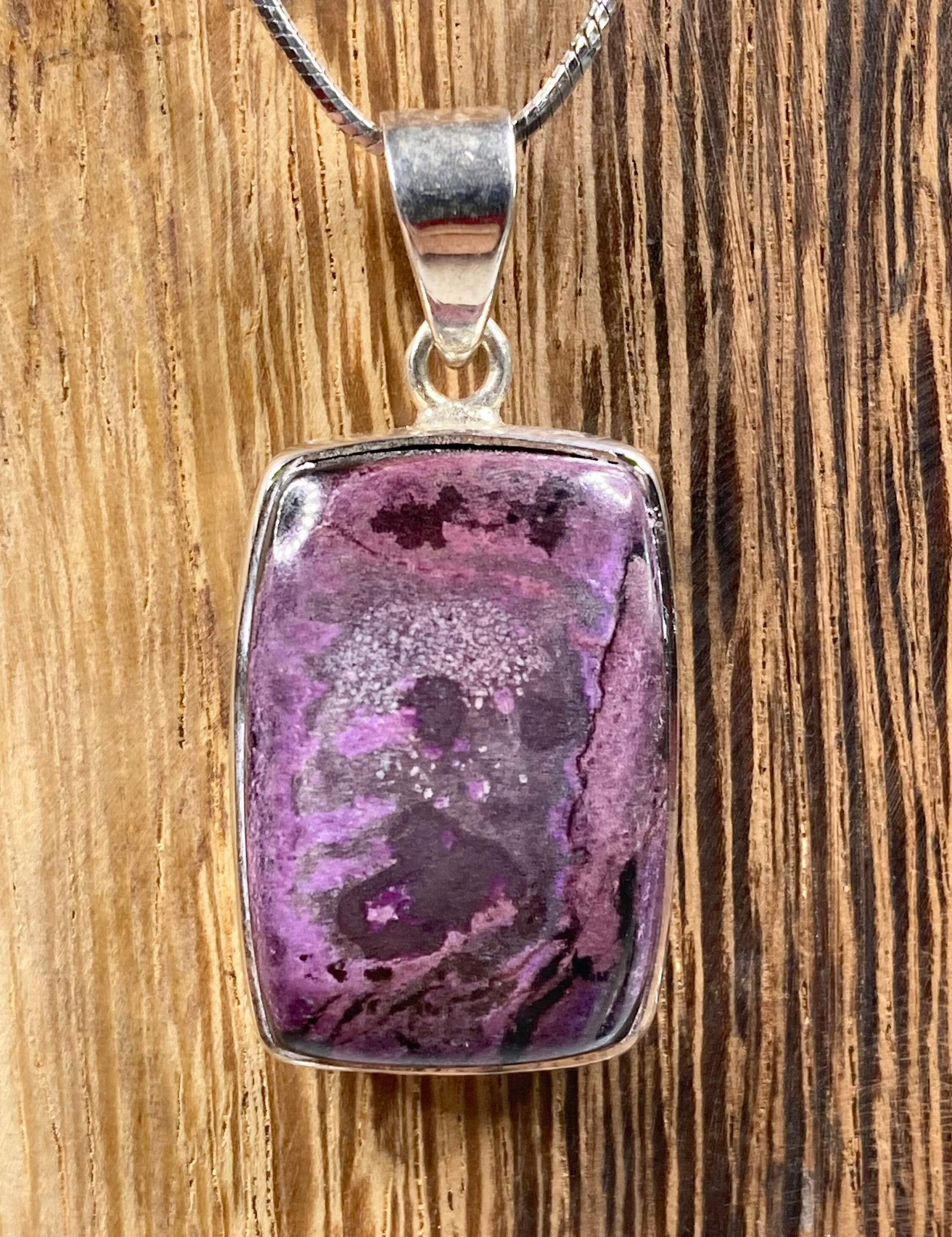 High Quality Sugilite and Silver Pendant.