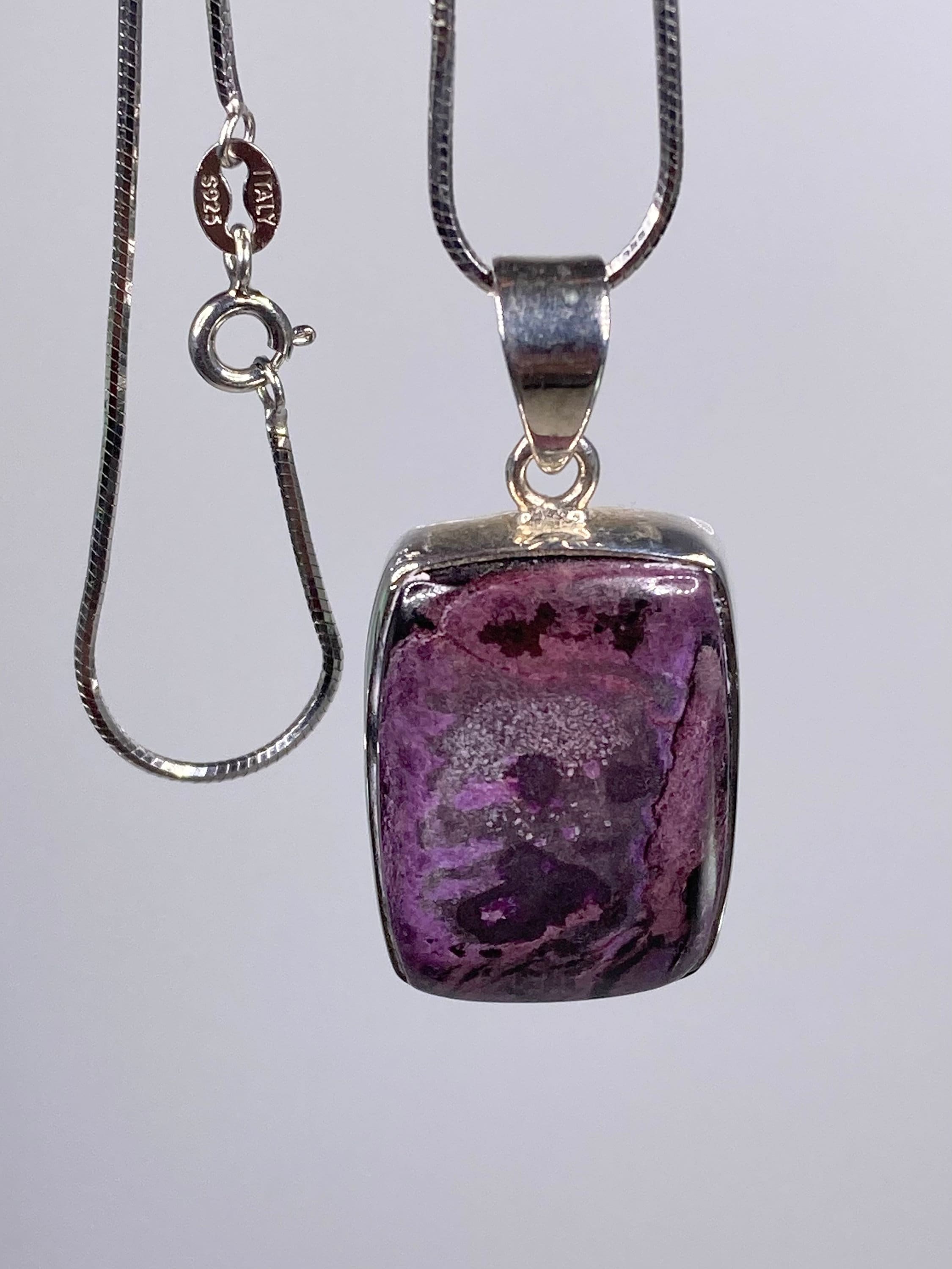 High Quality Sugilite and Silver Pendant.