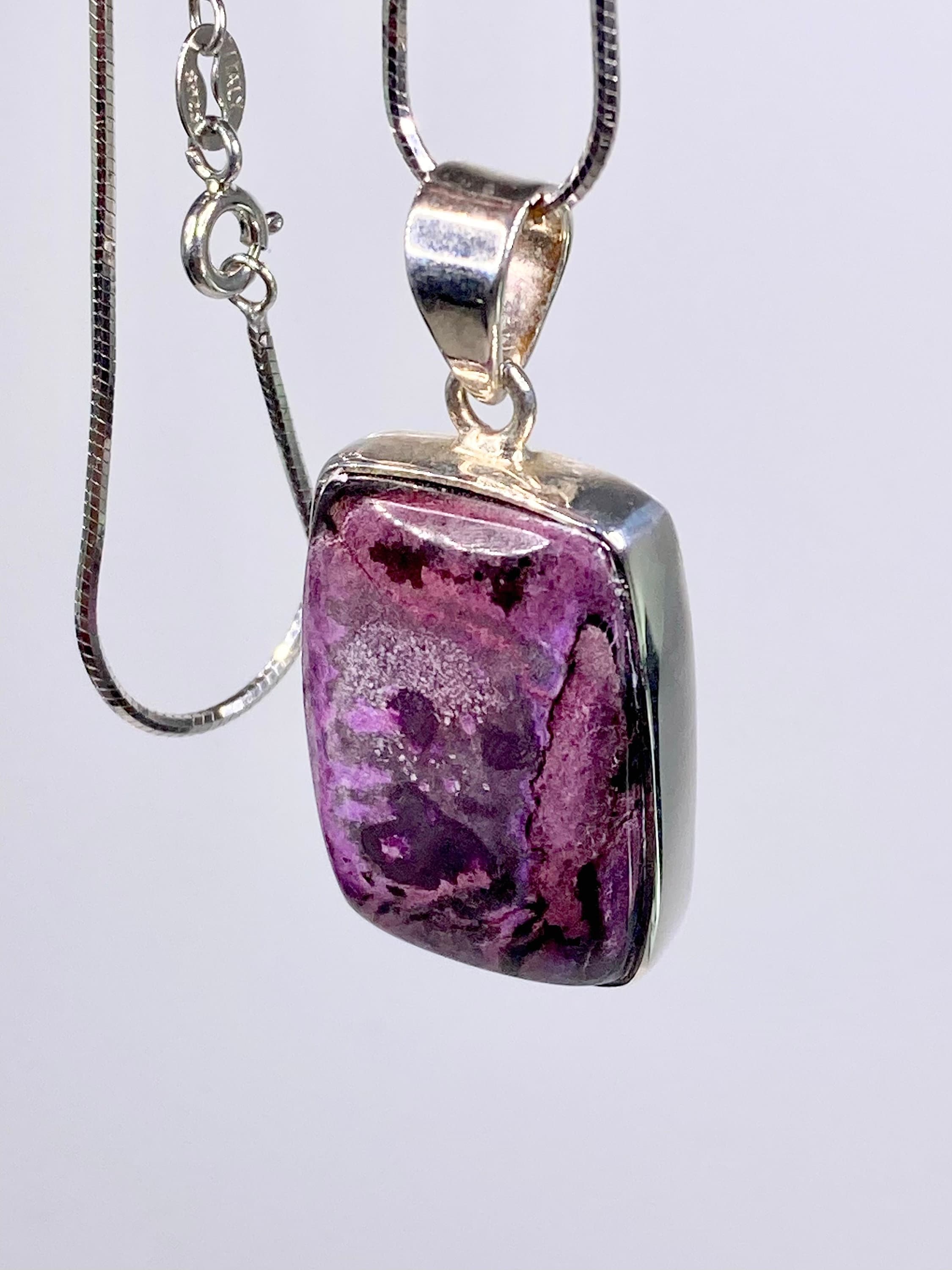 High Quality Sugilite and Silver Pendant.