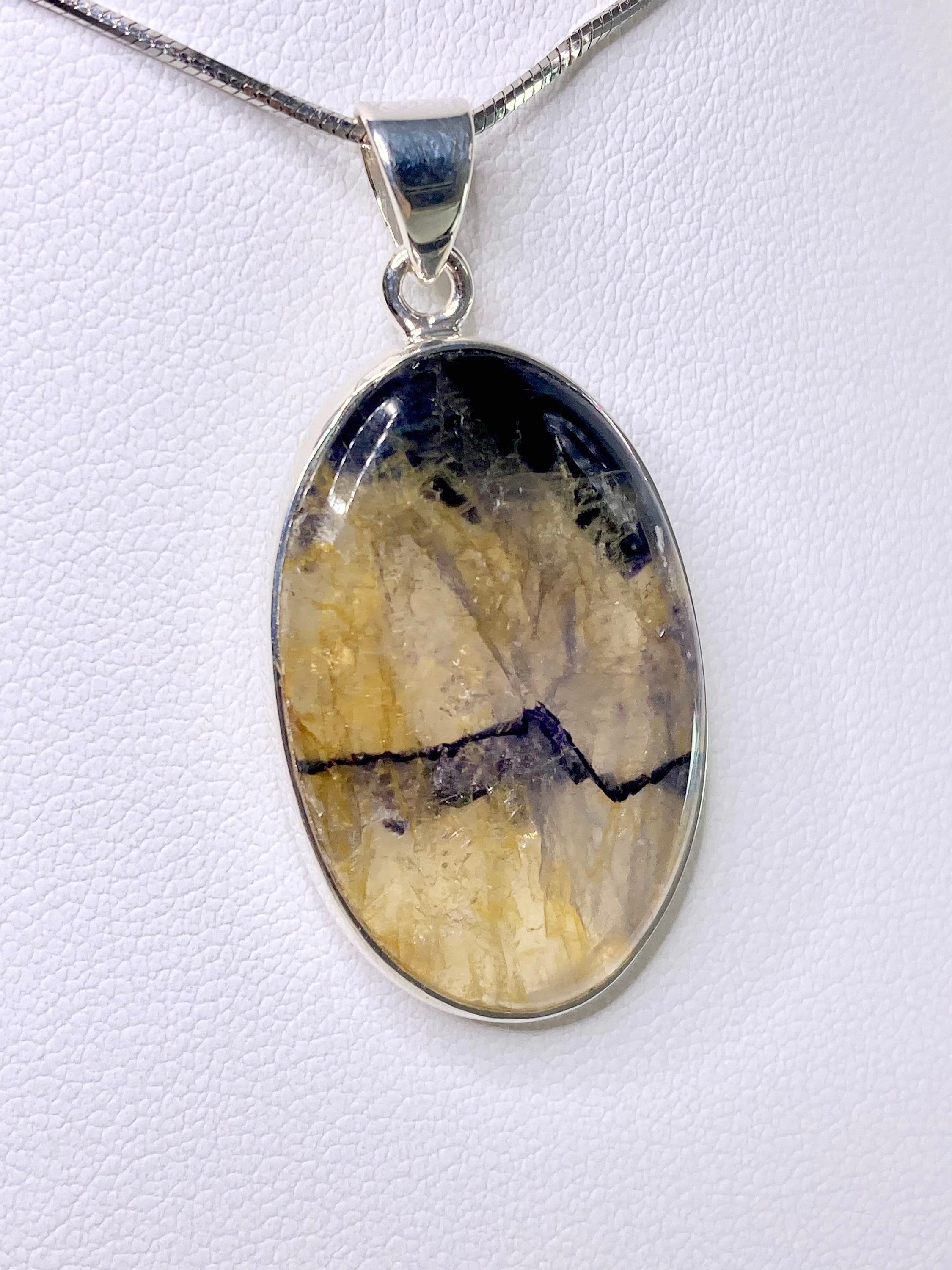 A Rare Blue John and Silver Pendant.